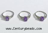 NGR1146 6*8mm faceted oval amethyst gemstone rings wholesale