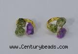 NGR213 5*8mm - 6*10mm freeform druzy agate & peridot rings wholesale