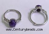 NGR3000 925 sterling silver with 8mm flat  round charoite rings