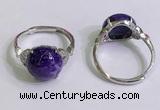 NGR3006 925 sterling silver with 12mm flat  round charoite rings