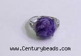 NGR3010 925 sterling silver with 14mm flat  round charoite rings