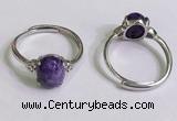 NGR3016 925 sterling silver with 8*10mm oval charoite rings