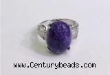 NGR3043 925 sterling silver with 12*16mm oval charoite rings