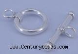 SSC06 5pcs 10mm donut 925 sterling silver toggle clasps