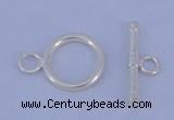 SSC10 5pcs 12mm donut 925 sterling silver toggle clasps