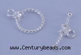 SSC18 5pcs 10mm donut 925 sterling silver toggle clasps