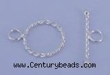 SSC20 5pcs 12mm donut 925 sterling silver toggle clasps
